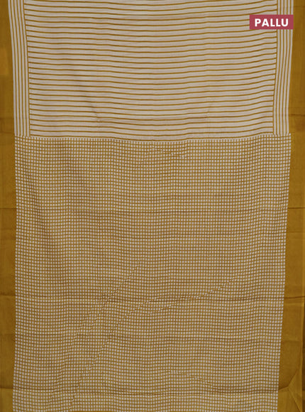 Cream & Mustard  Jaipur Cotton Saree