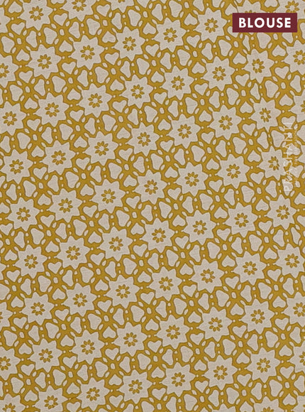 Cream & Mustard  Jaipur Cotton Saree