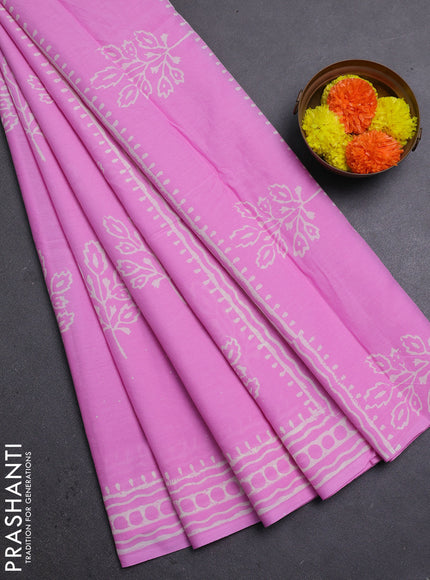 Lotus Pink Jaipur Cotton Saree