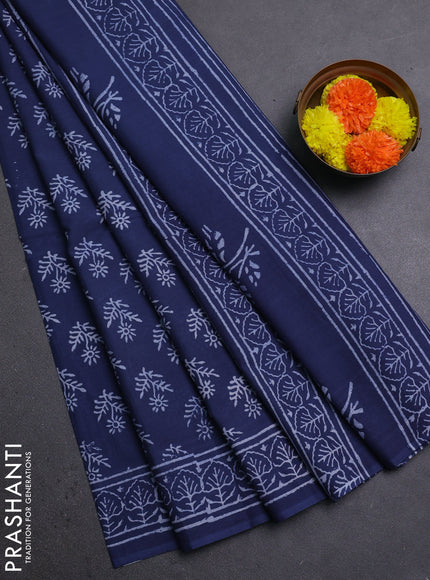 Indigo Blue Jaipur Cotton Saree