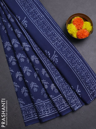 Indigo Blue Jaipur Cotton Saree