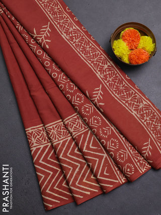 Rust Jaipur Cotton Saree