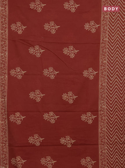 Rust Jaipur Cotton Saree