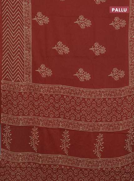 Rust Jaipur Cotton Saree