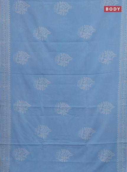 Aque Blue Jaipur Cotton Saree