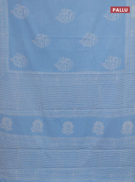 Aque Blue Jaipur Cotton Saree