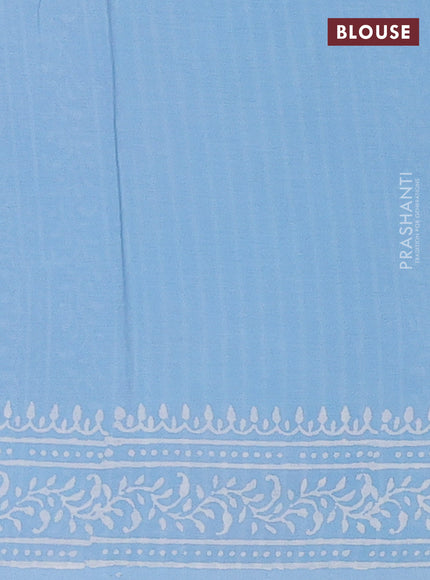 Aque Blue Jaipur Cotton Saree