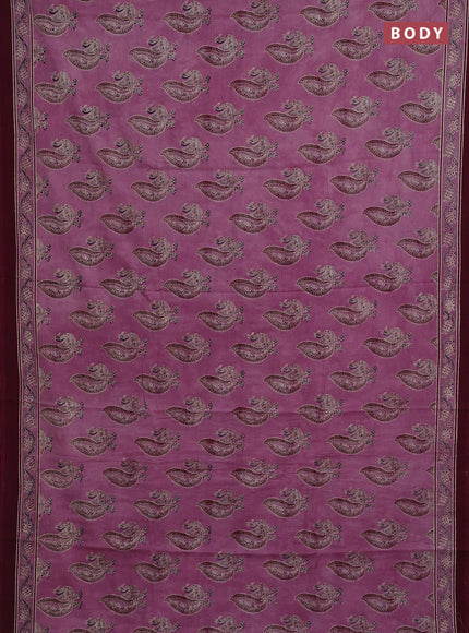 Mauve Pink & Wine Jaipur Cotton Saree