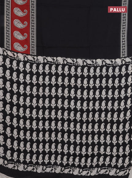 Black & Red Jaipur Cotton Saree