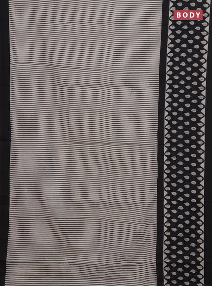 Off White & Black Jaipur Cotton Saree