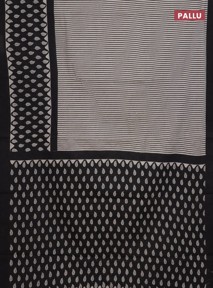 Off White & Black Jaipur Cotton Saree