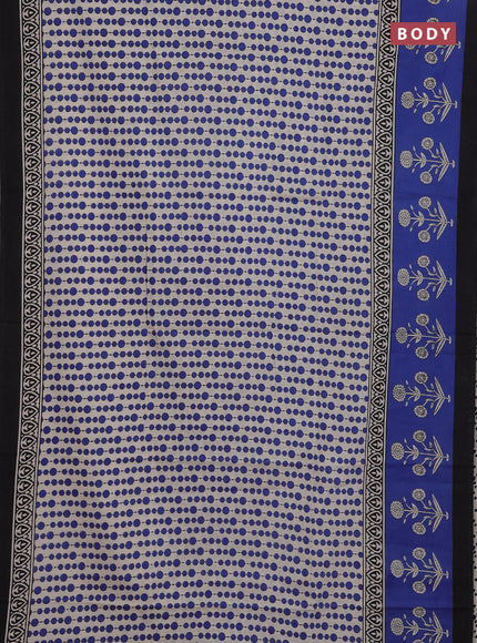 Blue & Black Jaipur Cotton Saree