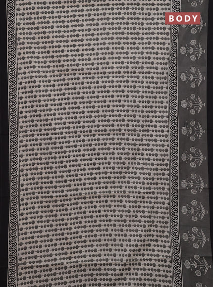 Grey & Black Jaipur Cotton Saree
