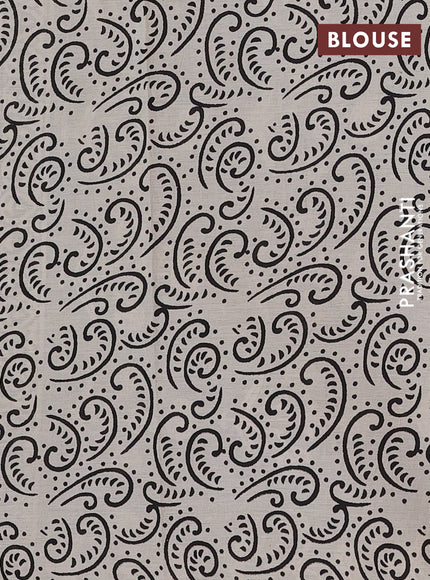 Grey & Black Jaipur Cotton Saree