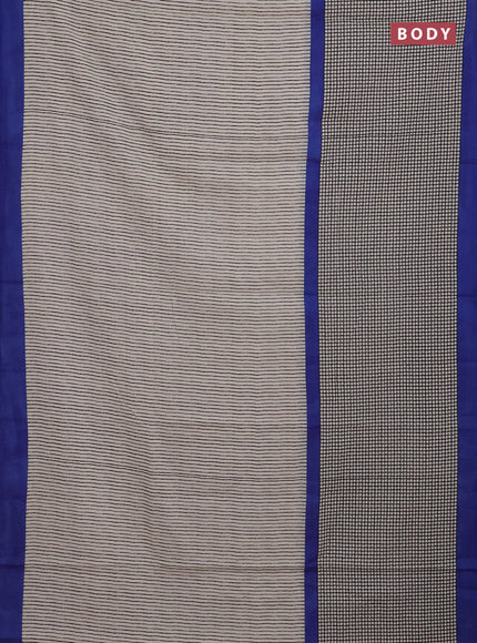 Off White & Blue Jaipur Cotton Saree