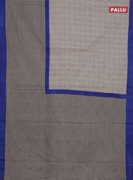 Off White & Blue Jaipur Cotton Saree