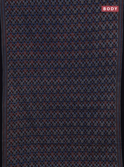 Indigo Blue & Black Jaipur Cotton Saree