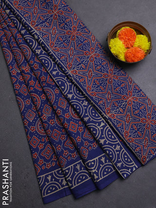Blue Jaipur Cotton Saree