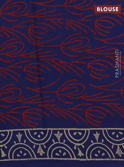 Blue Jaipur Cotton Saree