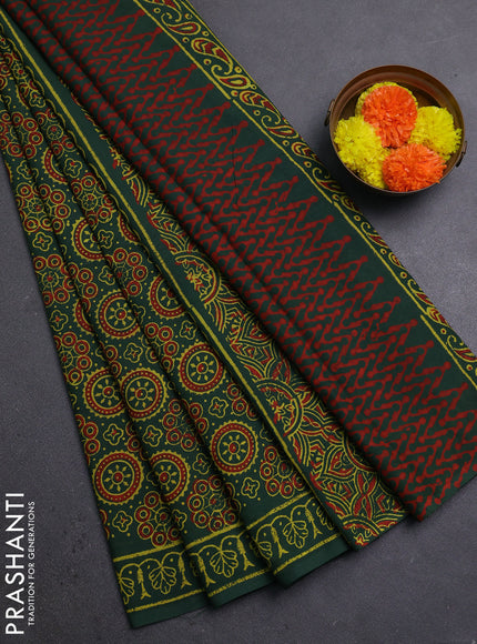 Green Jaipur Cotton Saree