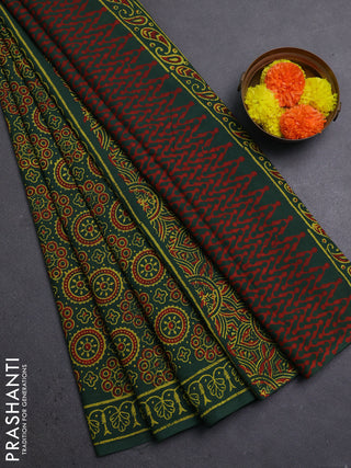 Green Jaipur Cotton Saree