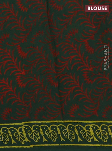 Green Jaipur Cotton Saree