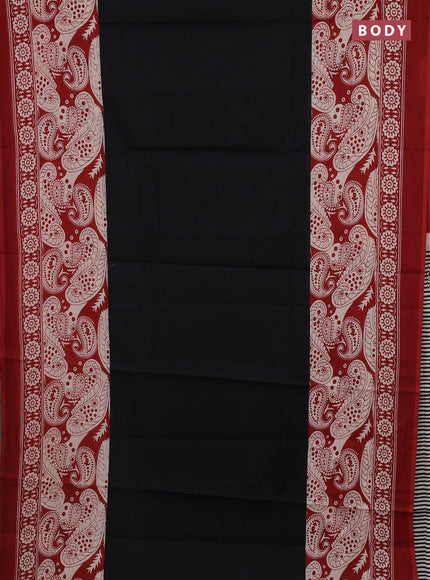 Black & Red Jaipur Cotton Saree