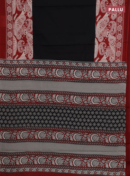 Black & Red Jaipur Cotton Saree