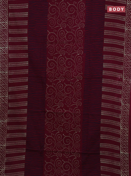 Wine Jaipur Cotton Saree
