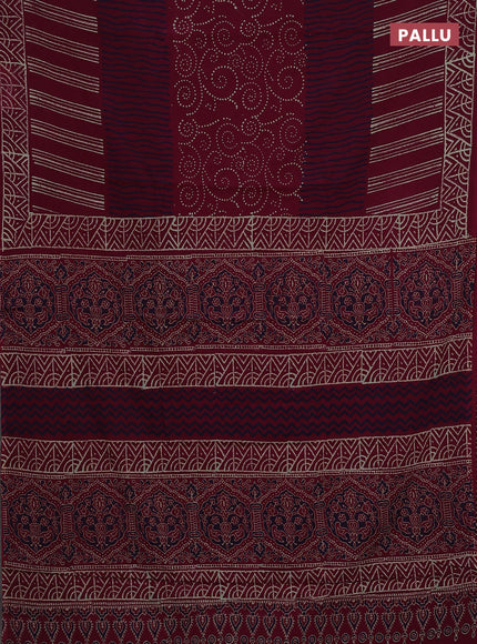 Wine Jaipur Cotton Saree