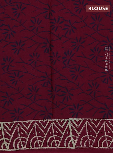 Wine Jaipur Cotton Saree
