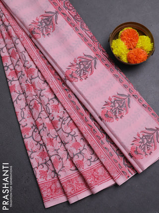 Peach Jaipur Cotton Saree