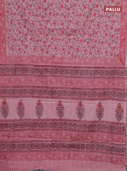 Peach Jaipur Cotton Saree