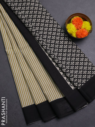 Elaichi Green & Black Jaipur Cotton Saree