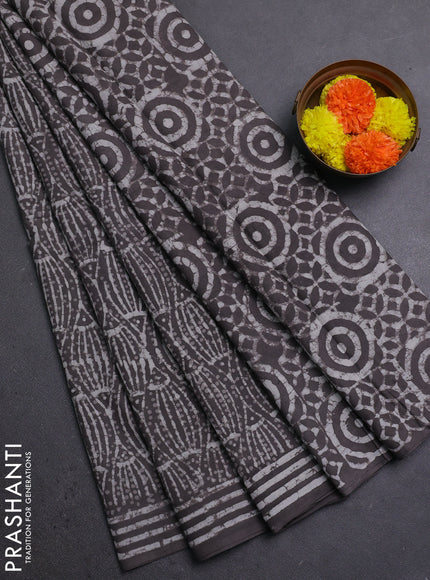 Grey Jaipur Cotton Saree