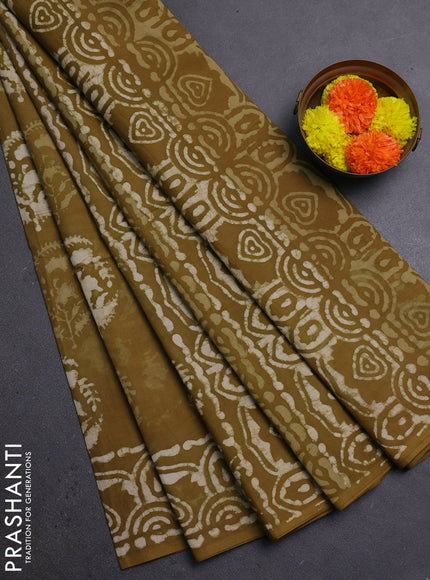 Mustard  Jaipur Cotton Saree