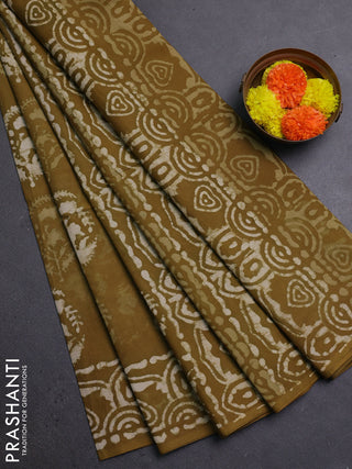 Mustard  Jaipur Cotton Saree