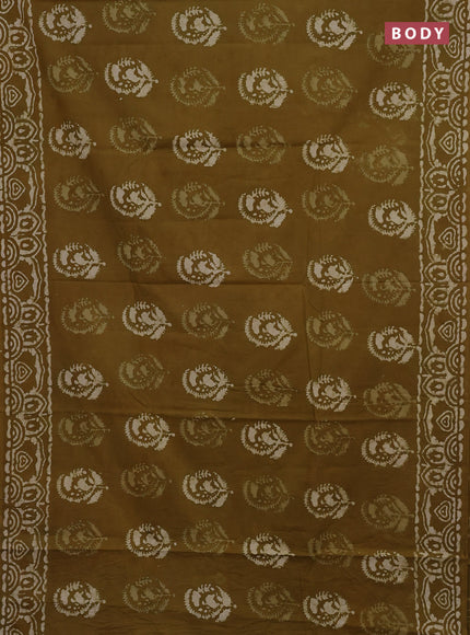 Mustard  Jaipur Cotton Saree