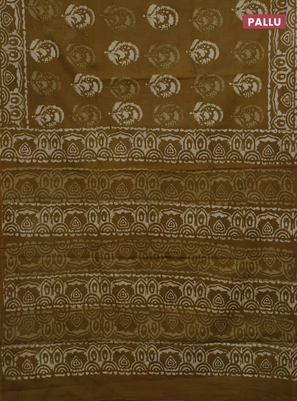 Mustard  Jaipur Cotton Saree