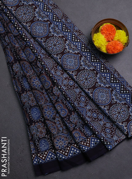 Black Jaipur Cotton Saree