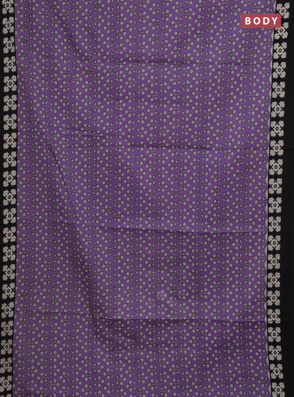 Lavender & Black Jaipur Cotton Saree
