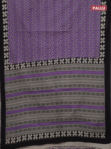 Lavender & Black Jaipur Cotton Saree