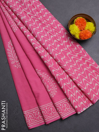 Peach Pink Jaipur Cotton Saree