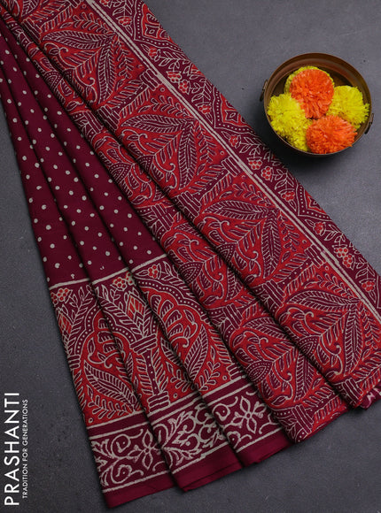 Wine Jaipur Cotton Saree