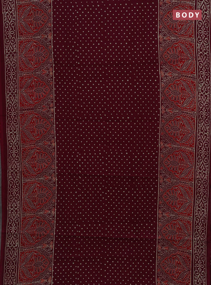 Wine Jaipur Cotton Saree