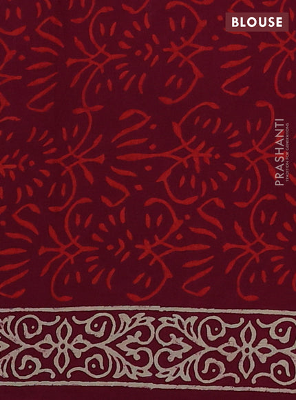 Wine Jaipur Cotton Saree