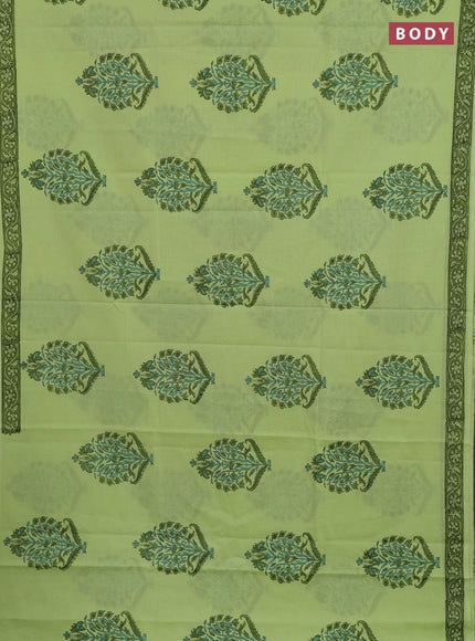 Pista Green Jaipur Cotton Saree