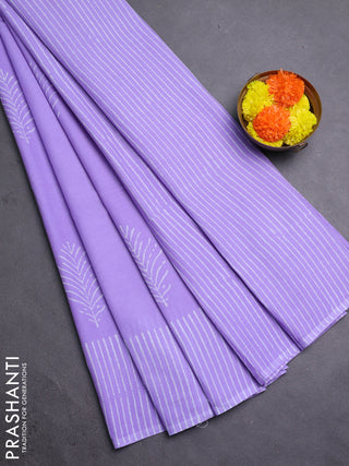 Lavender Jaipur Cotton Saree