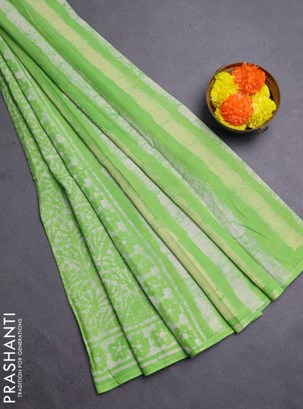 Green Jaipur Cotton Saree