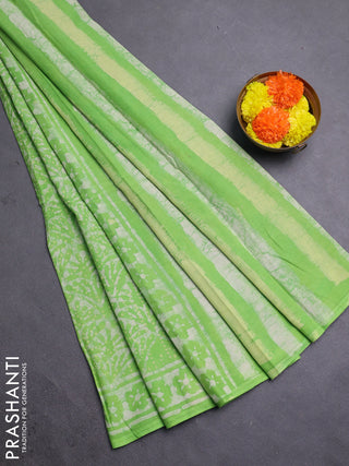 Green Jaipur Cotton Saree